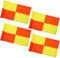 Juexica 4 Pcs Portable Red, Yellow Square Soccer Flags for Soccer Field, Track & Field Sports