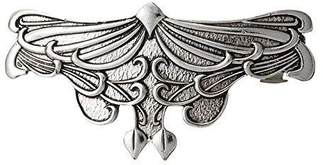 Yowablo Clip Leaf große handgefertigte Haarspange aus Metall Nouveau Hair Art Haarspange Heilsteine Schmuck (Ancient Silber)