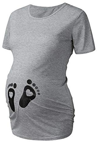 Robe Femme Enceinte Pantalons maternité Tee Shirt Coeur Femmes Graphique Hauts de maternité Imprimer Court bébé T-Shirt Dessin animé Pieds Cardigan Pull Noir pour Maternité Grande Taille avec Poches