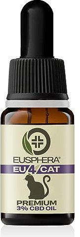 Olio Calmante per Gatti con Ingredienti Naturali ricco di Omega-3 Omega-6 Fitosteroli e Vitamina E Olio Adatto a Gatti di Tutte Le Taglie Made in Italy 10 ml - EU4CAT - EUSPHERA