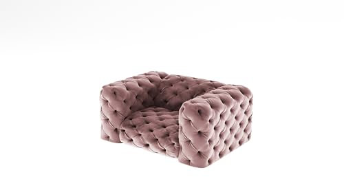 GREKPOL Klassischer Chesterfield Sessel - Eleganz und Komfort in einem Möbelstück (Rosa)
