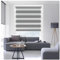 Ruby Deals Day & Night Roller-Blind Dual Layer Fabric Translucent Vision Curtains Shades Light Filtering Easy Fit Home Office Zebra Window Bedroom Privacy Blinds Drilling No Drilling Grey 114cmX210cm