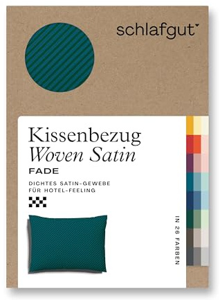 schlafgut Woven Fade Satin Kissenbezug 60x80 cm Red Fade Deep gestreift in Premium Hotelqualität, Kopfkissenbezug einzeln mit 100% weicher Baumwolle