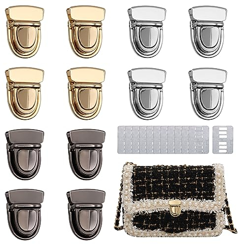 Scettar 12 PCS Serrature per Borse,Chiusure per Borse Uncinetto,Lucchetti Fibbia per Borsa in Metallo,con Chiusura a Spirale,per Borse in Pelle, Portafogli,Artigianato, Progetto Fai-da-Te