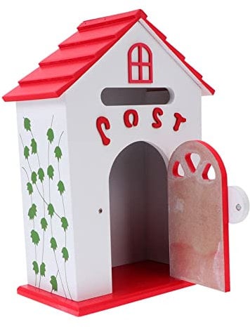 Uonlytech Wandmontierter Holzbriefkasten Dekorativer Postkasten Für Schule Und Zuhause Wetterfest Und Robust Für Briefe Und Vorschläge Stilvollem