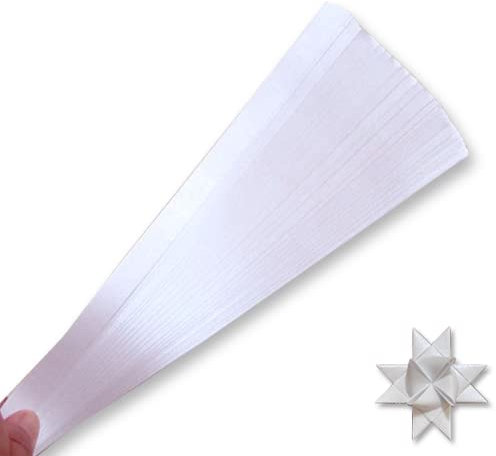 Perlglanzweiße Papierstreifen für Webprojekte (einfarbige Packungen) Papierstreifen für Fröbelsterne, deutsche Sterne und Fröbelsterne, 50 Streifen pro Packung (Perlweiß, 1,9 x 50,8 cm)