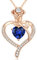 CDE Halskette Damen Rosegold Herz Kette Sterling Silber 925 Geburtsstein Geschenke für Frauen mit Anhänger Schmuck Geburtstag Weihnachten Valentinstag Muttertag Mama (Rosegold-09)