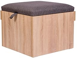 kundler home Bank mit Truhe, Truhenbank oder Küchenbank Eckteil 57x57x45 cm, mit Polster für hohen Sitzkomfort, ideal als Sitzbank im Esszimmer, einfacher Aufbau, Das Raumwunder, Eiche Premiumdekor