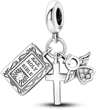 Streetculture Bibel Religion Kirche Engel Kreuz Gott Jesus Glauben - Charm 925 Silber Sammelband Bettelarmband Anhänger Schmuck
