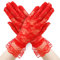 SycloPak Rote Spitzenhandschuhe für Frauen, Halloween Handschuhe, Gothic Accessoires, Sommer Atmungsaktive Sonnenhandschuhe, Paar kurze florale Spitzen Steampunk Handschuhe