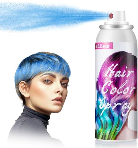 Spray De Color Para El Cabello Azul, Laca Temporal Para El Cabello Coloreada, Spray De Tinte Capilar Lavable De Una Sola Vez Para Fiestas De Disfraces Cosplay Halloween, Tinte Rápido -100ml