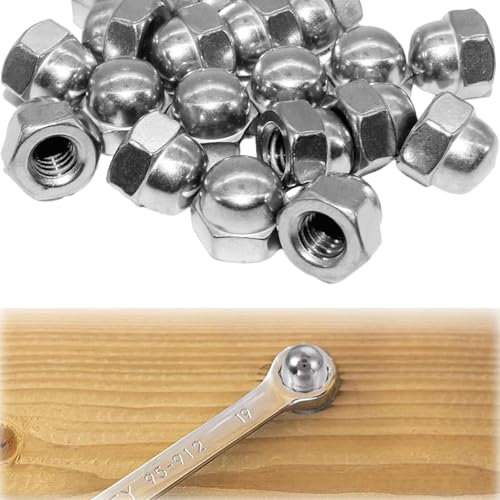 YIZWINS - Juego de 50 tuercas hexagonales de acero inoxidable A2 V2A, M5