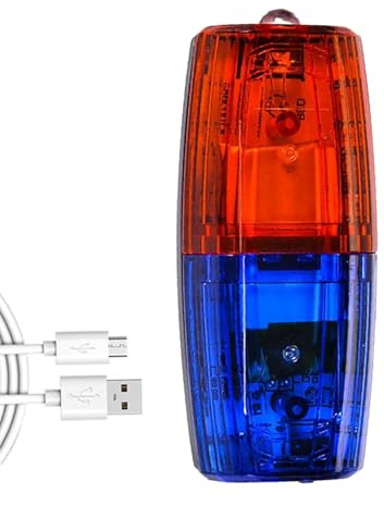 Wasserdichter LED-Clip, Sicherheitsblinklicht, rot blaues Stroboskop, USB-wiederaufladbare Lampe, Schulterwarnlicht, rotes blaues Stroboskop, transparente Clip-Lampe, Outdoor-Sichtbarkeitsausrüstung