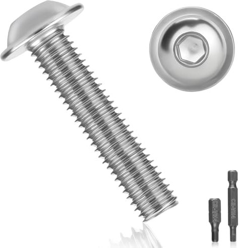 25 Pièces Vis M6 Boulon Inox M6x35mm Vis à Tête Poelier Bombée Avec Bride et Six Pans Creux A2 V2A Vis à Métaux Bouton Vis à Tête Hexagonale Acier Inoxydable Entièrement pour Génie Mécanique