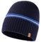 TOP-EX M/L/XL Unisex 50% Merinowolle Beanie Warme Wintermützen Doppellagige Strickmütze mit Reflektorstreifen Blau