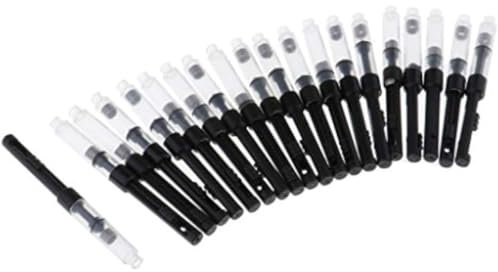 pistro 20 Pieces Fountain Pen Ink Converter, 65mm Length, 3mm Diameter, Ink Absorber Reservoir, Plastic Replacement for Old Converters, Suitable for Students, Office, and Home Use