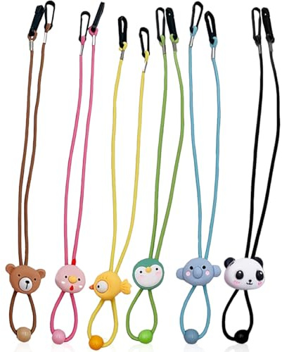 ZEXOWIJ 6 Pièces Cordon Lunettes Enfant, Cordon Lunettes pour Garcon Fille, Corde de Lunettes Réglable Universel vec Crochets Clip Cordon Masque, Lunettes de Soleil Cordon et Lunettes Sport