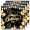 ParPix 20 Stück Happy Birthday Servietten, 33x33cm Schwarz Gold Geburtstag Servietten, Geburtstagsservietten,Geburtstag Tischdeko Papierservietten,Servietten Geburtstag Mann Frau,Geburtstag Party Deko