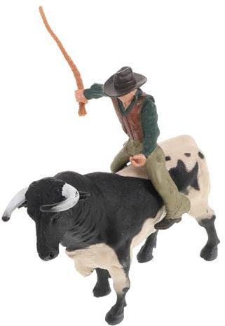 Abaodam Realistische Bullfighter Cowboy Figurine Bull Statue Spanischer Stierkampf Deko Für Zuhause Stabile Tierfigur Sammlerstück Western Cowboy Spielzeug