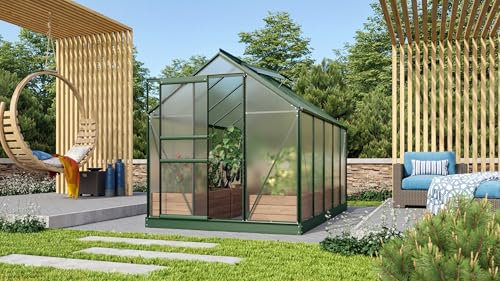 Vitavia Gewächshaus Venus 6200, smaragd grün, 6,2 m², 6 mm HKP | Wetterfestes & stabiles Treibhaus | Perfekt für Gemüse & Pflanzen | Robust & langlebig