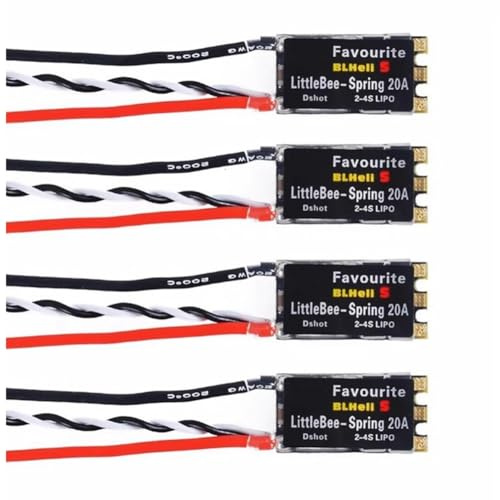 Asyduey 20A 4 STK. 20A/30A ESC BLHeli-S Elektronischer Drehzahlregler Unterstützt DSHOT600 für FPV RC Drohne Multikopter Quadcopter