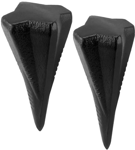 ZEONHAK 2 PCS 2 Sizes Diamond Wood Splitting Wedge, 3.5lb 5lb 4-Direction Steel Splitting Wedge, 4 Way Wood Splitter Wedge for Wood Splitting, Black