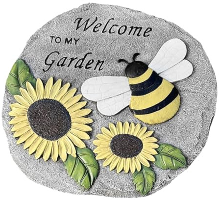TOKIDNY Betonplatten für den Garten aus Kunstharz mit bienenförmigem Trittstein, wetterbeständig, geeignet für Villa und Außenwege, 9.6 Zoll, einfache Installation