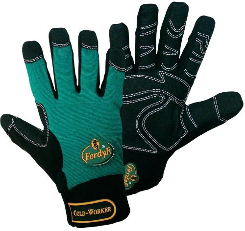 FerdyF. Mechanics COLD WORKER 1990-9 Clarino-Kunstleder Montagehandschuh Groeße (Handschuhe): 9, Schwarz, Blau