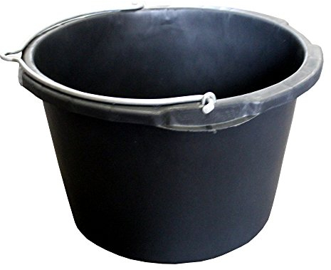 Bau-Kübel 40,0 l, Ø 50,5 cm, mit Bügel, 'Profi', schwarz, Skalierung
