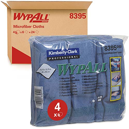 Kleenex Mikrofaser-Allzwecktücher, flaches Tuch, blau, 4 Päckchen x 6 Tücher, 1er Pack (1 x 4 Stück)