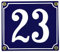 Buddel Bini Wetterfestes Emaille Hausnummernschild 23 12 x 14 cm, sofort lieferbar, blau
