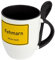 digital print Städtetasse Fehmarn - Löffel-Tasse mit Motiv Ortsschild - Becher, Kaffeetasse, Kaffeebecher, Mug - Schwarz