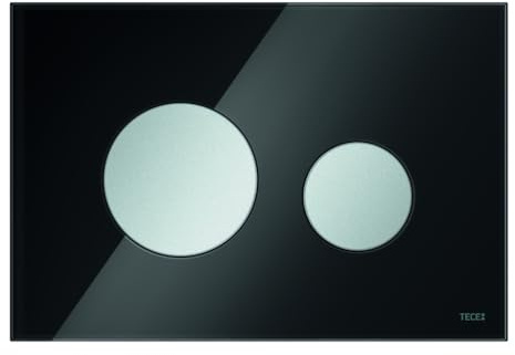 TECE 1 x Loop-Blende Plaque WC 9240678 Café, Verre Noir, Bouton chromé Mat