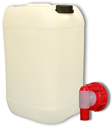 Bidon plastique 25 litres Jerrican + 1 robinet DIN 61 (22247+22010)