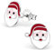 Monkimau Mädchen Ohrringe Weihnachtsmann Kopf Ohrstecker aus 925 Sterling Silver Silber
