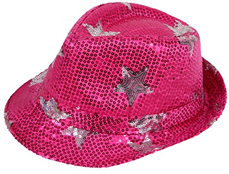 Alsino Paillettenhut Glitzerhut Pailletten Hut Th-84 Pink Partyhut Trilby Fedora Bogart Glitzerhut