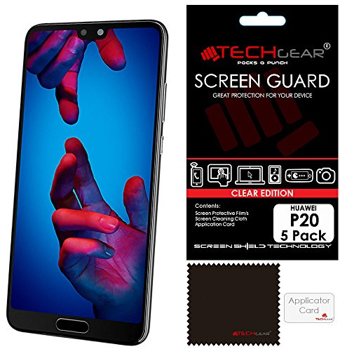 TECHGEAR [5 Pack] Screen Protectors for Huawei P20 - Clear Lcd Screen Protector Guard Covers Compatible with Huawei P20