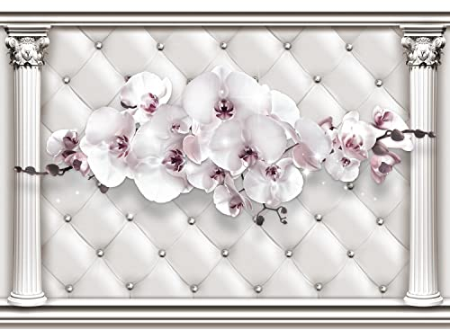 Runa Art Fototapete Blumen Orchideen Modern Vlies Wohnzimmer Schlafzimmer - Made in Germany - 308 x 220 cm Grau 9441010c