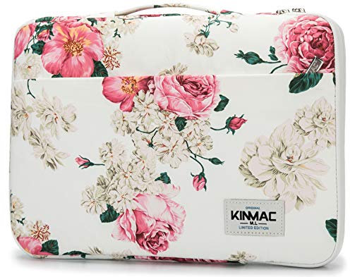 Kinmac 360° Heavy Duty Protective Laptop Sleeve Case Bag Cover with Handle for MacBook Air 13 inch,iPad Pro 13 inch and 13.3 inch HP,Dell,Lenovo,ASUS,Acer Laptop (Peony)