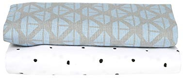 Einschlag- und Mulltücher aus Baumwollflanell Musselin 80x120 cm (2 Stück) - PREMIUM, 100% naturreine Baumwolle - Öko-Tex Standard 100, Schiffe blau