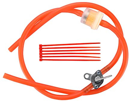 GOOFIT Tubo Gasolina 8mm con Filtro Combustible Moto con Llave Aceite Universal reemplazo para Pit Bike Scooter y Ciclomotor Motor Bciclete ATV Quad Go Kart Rojo