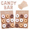23 Teile Deko-Set Candy-Bar Kuchen-Buffet VINTAGE braun & rosé-gold Hochzeits-Deko Dekoration Hochzeit & Geburtstag Zubehör Accessoires 2 XXL Donut-Aufsteller, 20 Tüten & 1 Ballon-Girlande CANDY BAR