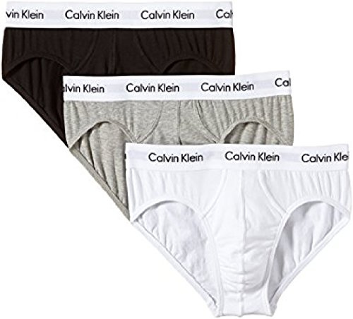 Calvin Klein herren 3P hip brief underpants, Black/White/Grey Heather, M