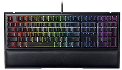 Razer Ornata V2 - Tastiera RGB a profilo basso e a scatto, con sensazione tattile morbida (Tecnologia Mecha-Membrana Ibrida, Rotella digitale multi-funzione e tasti multimediali) Layout Italiano, Nero