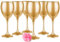 Glasmark Krosno Weinglas Rotwein Weingläser Set Gläser Für Rotwein Weisswein Rotweinglas Rotweingläser Weissweingläser Wein Kelch Glas Spülmaschinenfest Metallisches Gold 6 x 300 ml