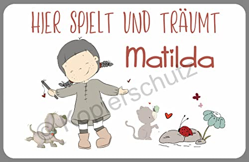 Türschild fürs Kinderzimmer Kinder Namensschild Zimmertür Mädchen Junge Geschenk Geburt Taufe Geburtstag (Mädchen)