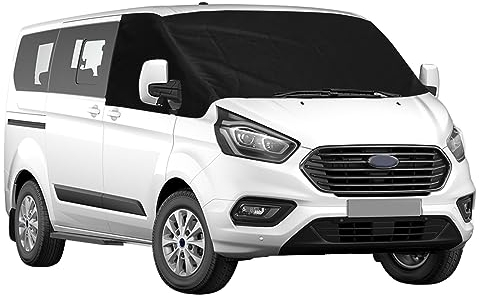Auto Windschutzscheiben Abdeckung Ersatz für Ford Transit Custom 2012-2022, 600D Luxus Frontscheiben Sonnenschutz, 100% Verdunkelnd, Blockiert UV Strahlen, Wetterfeste Frontscheibe Wrap Cover