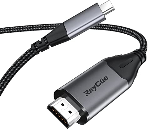 USB C auf HDMI Kabel, 2 m, RayCue USB Typ C auf HDMI Kabel für Home Office, Thunderbolt 3 kompatibel mit MacBook Pro 2021/2020, MacBook Air, iPad Pro 2021, Surface Book 2, Galaxy S20 und mehr