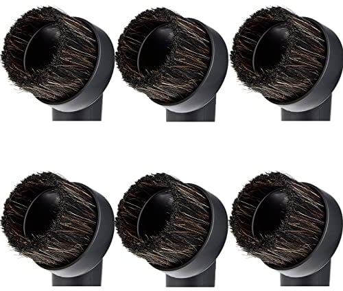 Tianlong 6Pieces Round Dust Brush Soft Horsehair Bristle Vacuum Attachments Dusting Brush Cleaner Dust Brush, Vacuum Brushes Replacement, Inner Dia 32mm/1.25 in for Most Brand Accepting