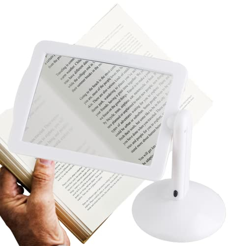 Lupe mit LED Licht 3X Vergröserung Leselupe 360 ° drehbare Freisprech Lesehilfe mit Ständer Standlupe Tischlupe für Lesen Handwerk Uhrmacher